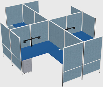Modern modular quad l-shaped panel system