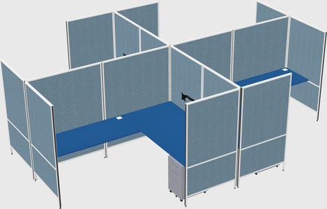 Modern modular quad l-shaped panel system