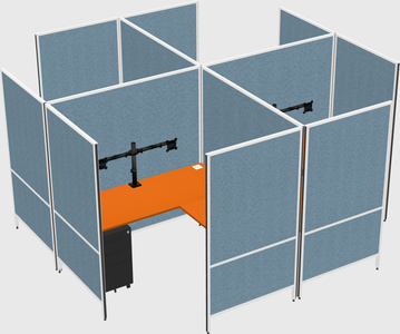 Modern modular quad l-shaped panel system