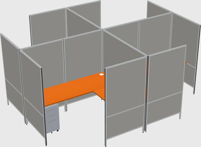 Système de panneaux modulaires modernes en forme de l quadruple