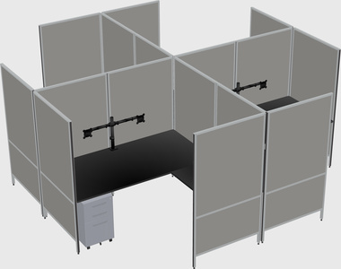 Modern modular quad l-shaped panel system