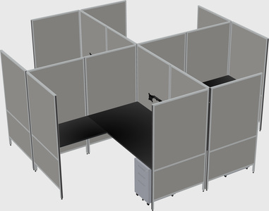 Modern modular quad l-shaped panel system
