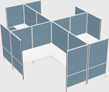 Modern modular quad l-shaped panel system