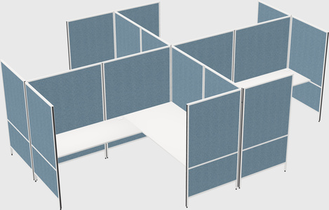 Modern modular quad l-shaped panel system