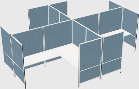 Modern modular quad l-shaped panel system