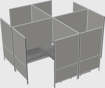 现代模块化四边形l型面板系统