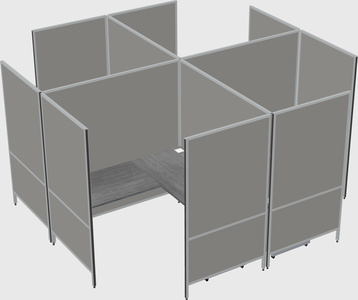 现代模块化四边形l型面板系统