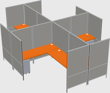 Modern modular quad l-shaped panel system