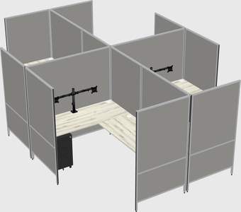 Système de panneaux modulaires modernes en forme de l quadruple