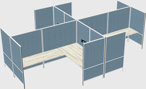 Modern modular quad l-shaped panel system