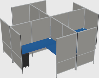 Modern modular quad l-shaped panel system