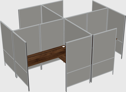 Modern modular quad l-shaped panel system