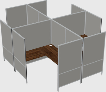 Modern modular quad l-shaped panel system
