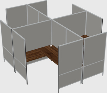 Modern modular quad l-shaped panel system
