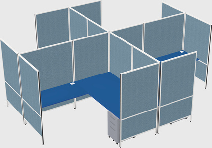 Modern modular quad l-shaped panel system