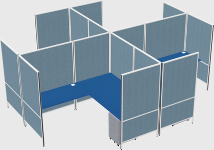 Modern modular quad l-shaped panel system