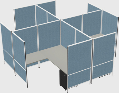 Modern modular quad l-shaped panel system