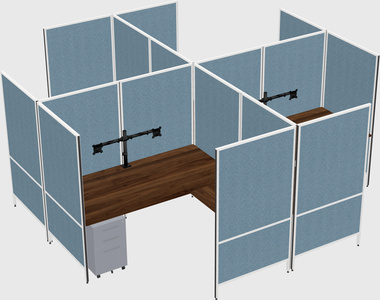 Modern modular quad l-shaped panel system