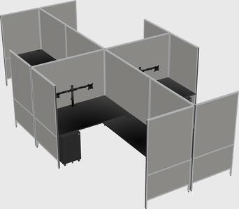 Modern modular quad l-shaped panel system