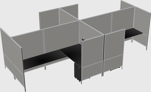 Modern modular quad l-shaped panel system