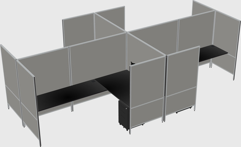 Modern modular quad l-shaped panel system