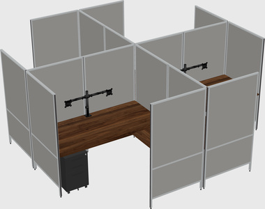 Modern modular quad l-shaped panel system