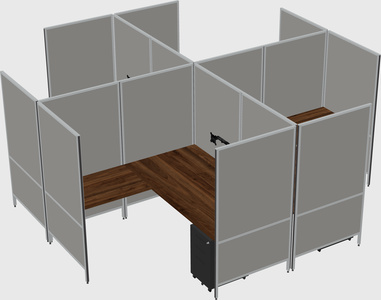 Modern modular quad l-shaped panel system