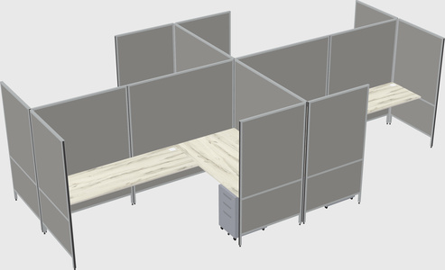 现代模块化四边形l型面板系统