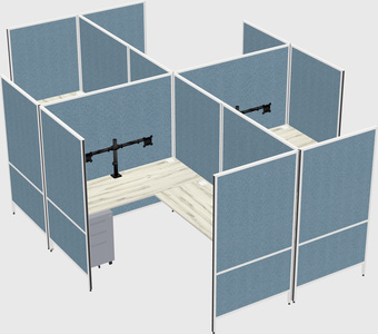 Modern modular quad l-shaped panel system