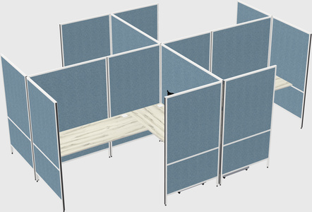 Modern modular quad l-shaped panel system