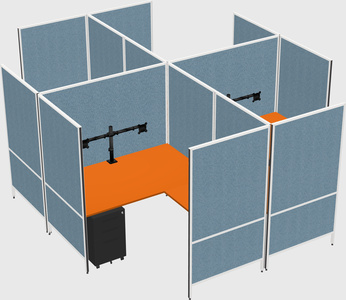 Modern modular quad l-shaped panel system