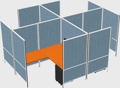 Modern modular quad l-shaped panel system