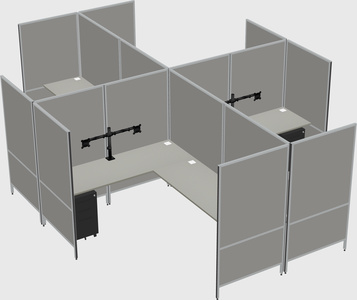 现代模块化四边形l型面板系统
