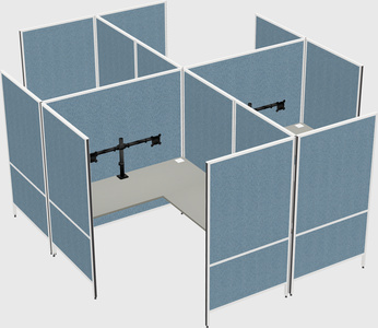 Modern modular quad l-shaped panel system