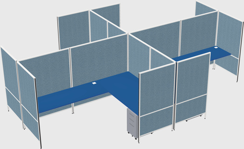 Modern modular quad l-shaped panel system