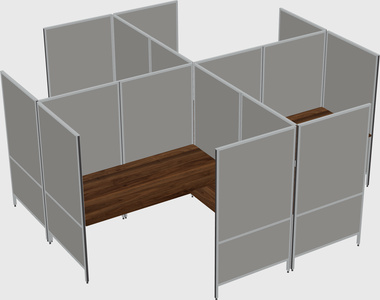 Modern modular quad l-shaped panel system