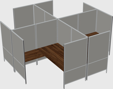 Modern modular quad l-shaped panel system