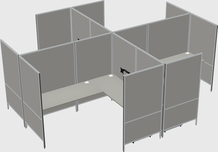 Modern modular quad l-shaped panel system
