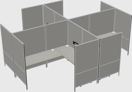 Modern modular quad l-shaped panel system