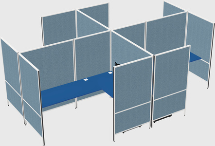 Système de panneaux modulaires modernes en forme de l quadruple