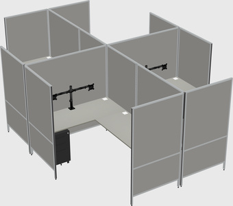 Système de panneaux modulaires modernes en forme de l quadruple
