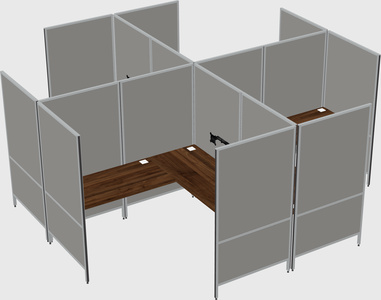 Modern modular quad l-shaped panel system
