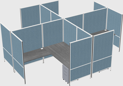 Modern modular quad l-shaped panel system