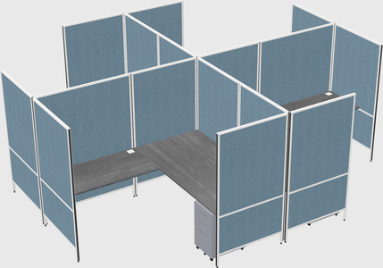 Modern modular quad l-shaped panel system