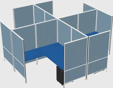 Modern modular quad l-shaped panel system