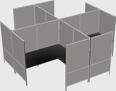 Modern modular quad l-shaped panel system