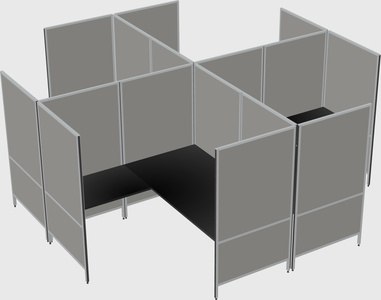 Modern modular quad l-shaped panel system