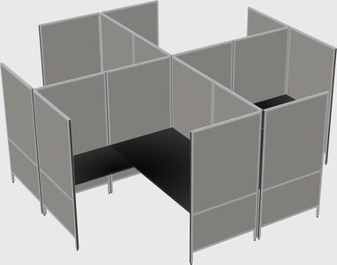 Modern modular quad l-shaped panel system