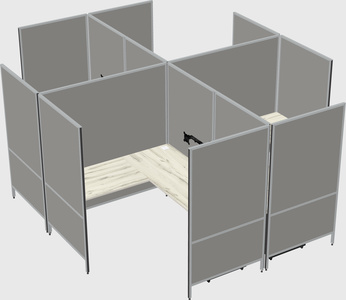Modern modular quad l-shaped panel system