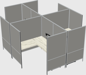 Modern modular quad l-shaped panel system